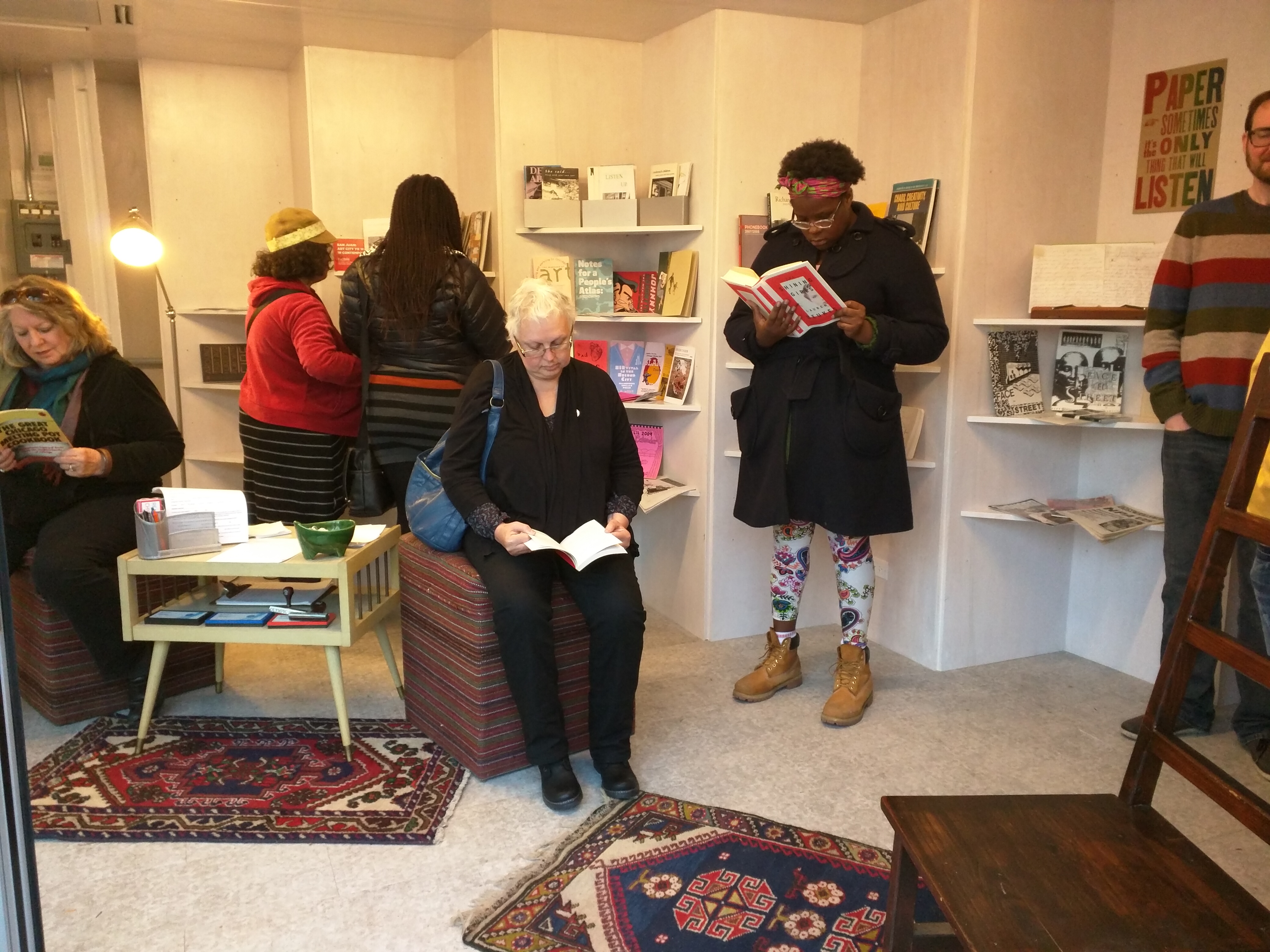 Rewritable Wicker Park Pop Up Library at Boombox, 2015